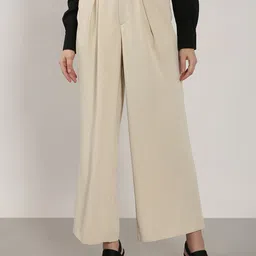 Vero Moda Women Flared High-Rise Pleated Trousers-image-41