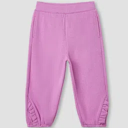 Juniors by Babyshop Girls Regular Fit Mid-Rise Ruffle Detail Joggers with Pockets-picture-20