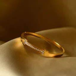 RaasRani Women Cubic Zirconia Gold-Plated Cuff Bracelet-picture-41