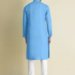 KRUDHA Men Striped Thread Work Kurta image 2