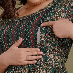Nevisha Style Women Floral Printed Thread Work Floral Maternity Anarkali Kurta-picture-20