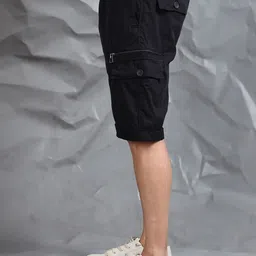 beevee Men Mid Rise Pure Cotton Regular Fit Cargo Shorts image 3