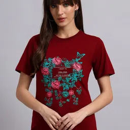 PYRO SPIRIT Women Floral Printed T-shirt-image-12