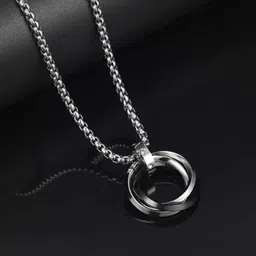PASU FASHION Men Silver-Plated Round Pendants With Chains-picture-26
