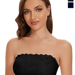 ComfyStyle Floral Bandeau Bra Full Coverage Lightly Padded image 1