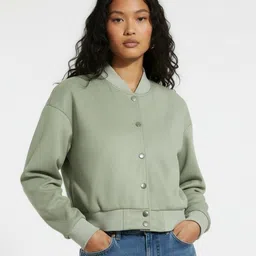 glitchez Stand Collar Oversized Suede Bomber Jacket-picture-22