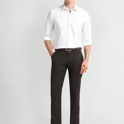 Arrow Men Solid Mid-Rise Printed Trousers image 5