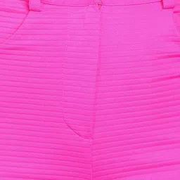 Popwings Women Textured Relaxed High-Rise Flat-Front Formal Trousers image 4