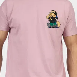 Greylongg Men Graphic Printed Round Neck Cotton Garfield T-shirt image 4