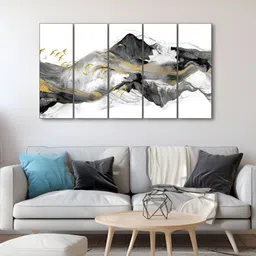 The Castle Decor White & Brown 5 Pieces Printed Wall Art-image-84