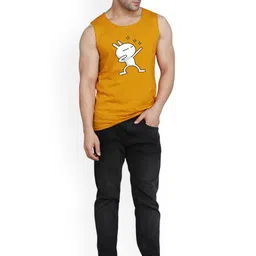 SLOWLORIS Pack Of 2 Printed Scoop Neck Sleeveless Cotton Gym Vests image 5