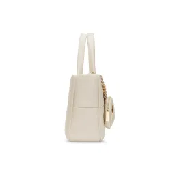 Lavie Luxe Off White Synthetic Leather Solid Handbag with Detachable Strap image 3
