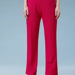 SZN Women Pack Of 2 Smart Relaxed High-Rise Trousers image 3