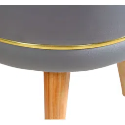 Shadowkart Grey Wooden Round Shaped Ottomans image 2