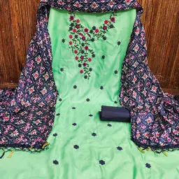 MANVAA Embellished Unstitched Dress Material image 2