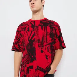 SPYKAR Men Abstract Printed Round Neck Cotton Relaxed Fit T-shirt-picture-22