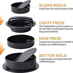 lavnik Cold Cold Burger Press with 100 Wax Paper Non-Stick Meat Patty Hamburger Press | Manual Dough Press image 2
