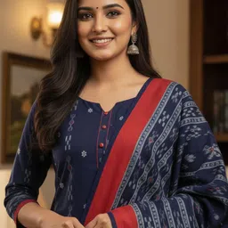 blimzone Unstitched Cotton Blend Kurta & Churidar Material Self Design-picture-26