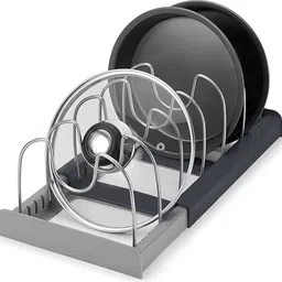 Utensil Kitchen Rack Rack Holders Pots Pan Organizer With 7 Adjustable Compartment Plastic-image-33