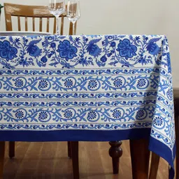 home spun & crafts Paladin (60x90) Blue & White Cotton Table Cloth image 2