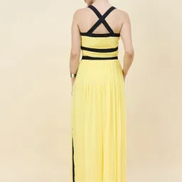 aayu Women Fit and Flare Yellow Maxi/Full Length Dress image 2