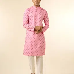 diwas by manyavar Men Printed Cotton Blend Straight Kurta image 3