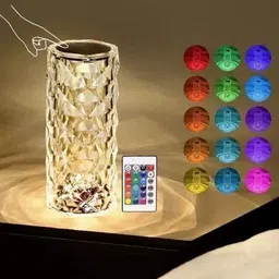 RuHaNest Rose Shadow Crystal Table Lamp, 16 Color Changing Night Light with USB Table Lamp image 3