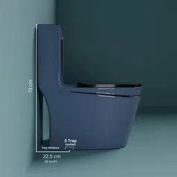 brizenta Ceramic S-Type One-Piece Western Commode with Soft Close Seat Ceramic S TYPE /Water Closet/Commode With Soft Close Toilet Seat Western Commode image 2