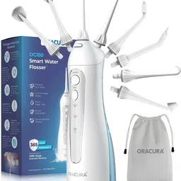 oracura OC150 Smart Pro with 150 ml Water tank | Portable and Rechargeable (White) Water Flosser-picture-22