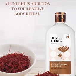 Just Herbs Skincare Ultra Hydrating Body Milk Lotion with Saffron & Malai - 300 ml image 4