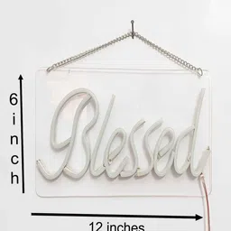 sifty creative Blessed (W 12 x H 6) Acyrlic & Silicone LED Neon Light (Blue) image 3