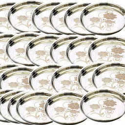 leroyal Floral Perfect Steel Plates set Dinner Plate-picture-27
