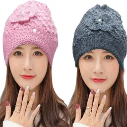 true indian Self Design, Solid Beanie image 1