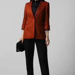 van heusen Women Solid Single Breasted Formal Blazer image 2