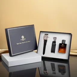 carlton london Duke Analog Watch - For Men Czar EDP 50ml (Watch-CLLSGLDBR)+Key Chain-picture-23