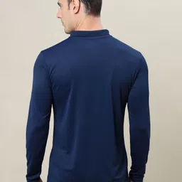 technosport Men Printed Polo Neck Polyester Navy Blue T-Shirt image 2