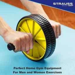 strauss Double Exercise Roller Wheel | Abs Roller | Ab Wheel Roller | Gym Roller Ab Exerciser image 3