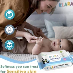 klara 99%Pure Water Baby Wipes with Aloe Vera,Rash-Free(72 Wipes Each Pack,Pack of 2) image 3