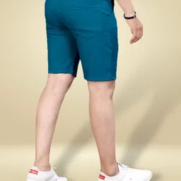 hvtextil Solid Men Blue Chino Shorts image 2