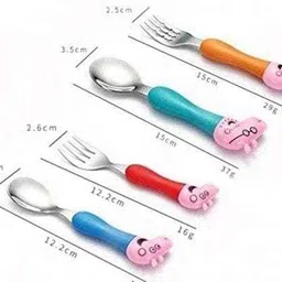 bljstore Peppa Pig Folk and Spoon set Steel Cutlery Set image 3
