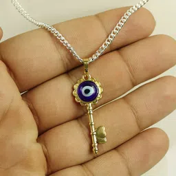 REIKI CRYSTAL PRODUCTS Beautiful Evil Eye Pendant Necklace with Metal Chain - Protection and Style Lumineux Uno Pendant image 4