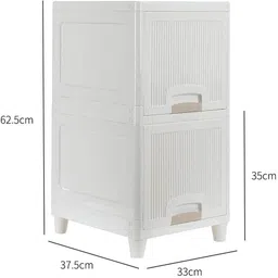 semizoxis 1 Door 1 Shelf Plastic Collapsible Cupboard Cloth stand One Cabinet PC Collapsible Wardrobe image 3