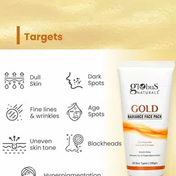 Globus naturals Set Of 3 Gold Radiance Anti Ageing & Brightening Face Pack - 100 gm Each image 3