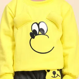 Ameeha Kids Printed Fleece Sweatshirt With Joggers image 5