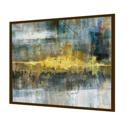 The Art House Blue & Green Abstract Printed Canvas Painting Wall Art image 3