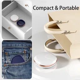 elqorax Retainer & Denture Case | Slim Magnetic Mouth Guard Box with Mirror (Blue) image 4