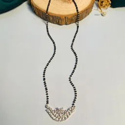 ABDESIGNS Silver-plated AD-studded Mangalsutra image 3