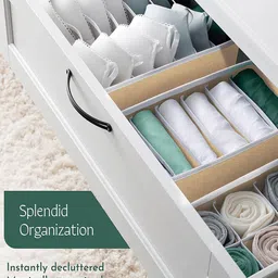 Kuber Industries Beige Set of 6 Reusable Drawer Organiser Organisers image 2