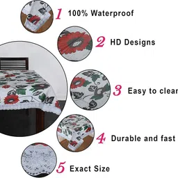 casa furnishing Floral 6 Seater Table Cover image 4