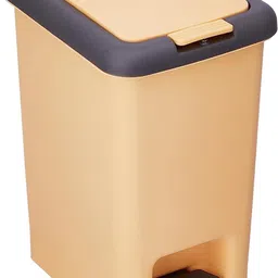 dew mat Dustbin with Push-Pedal and Spring-Based Top, Durable, Easy to Clean Plastic Dustbin image 2